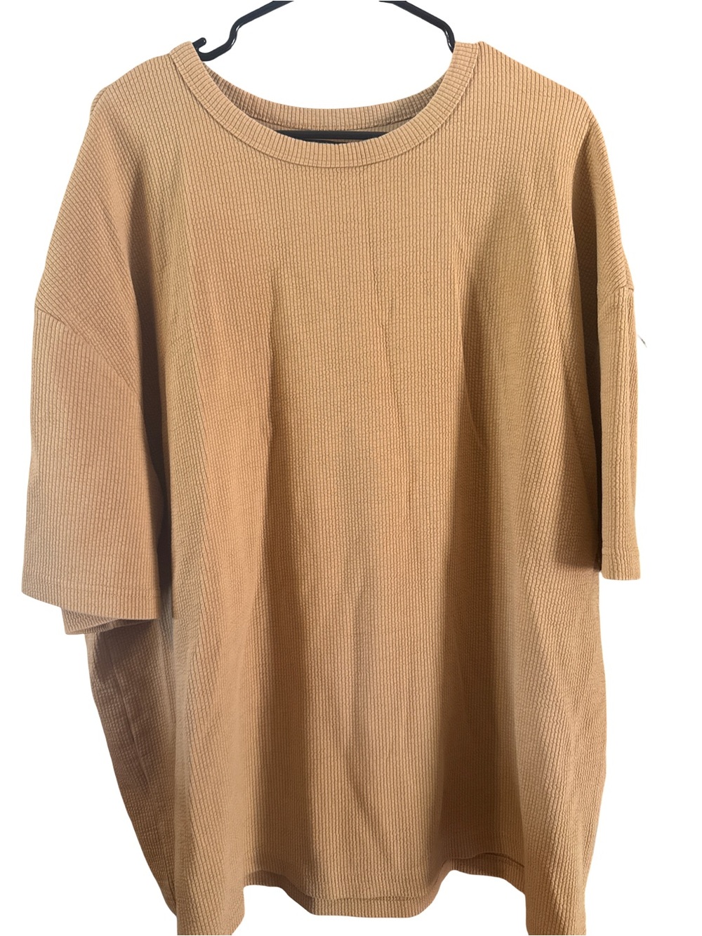 Nova Men Waffle Knit Short Sleeve T-Shirt Tan XXXL